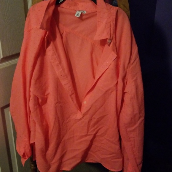 Long leave coral blouse - Picture 1 of 2